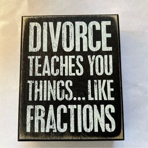 “Divorce”  Distressed Wooden Sign Primitives by Kathy